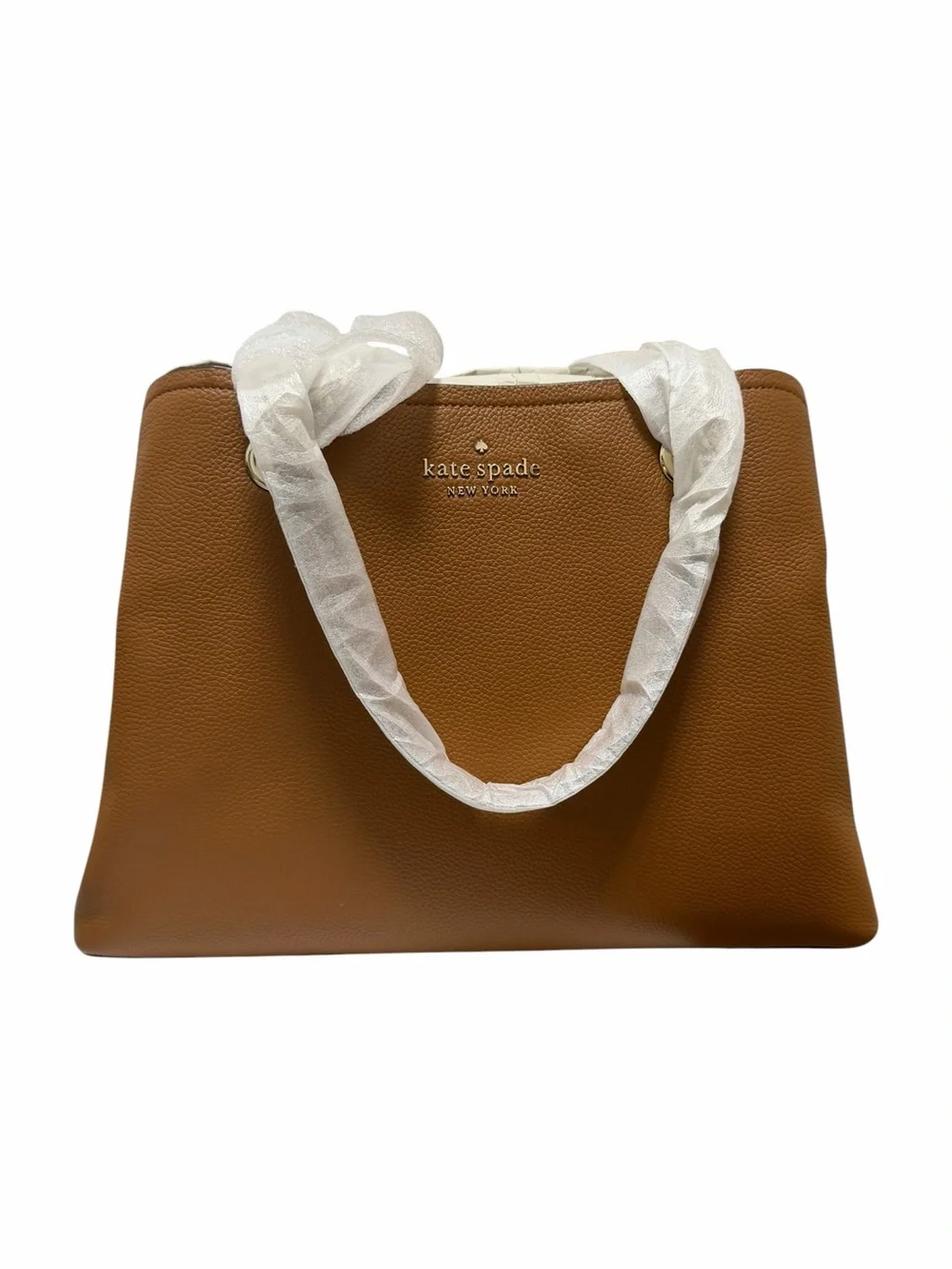 Kate Spade Solid Caramel Leather Handbag